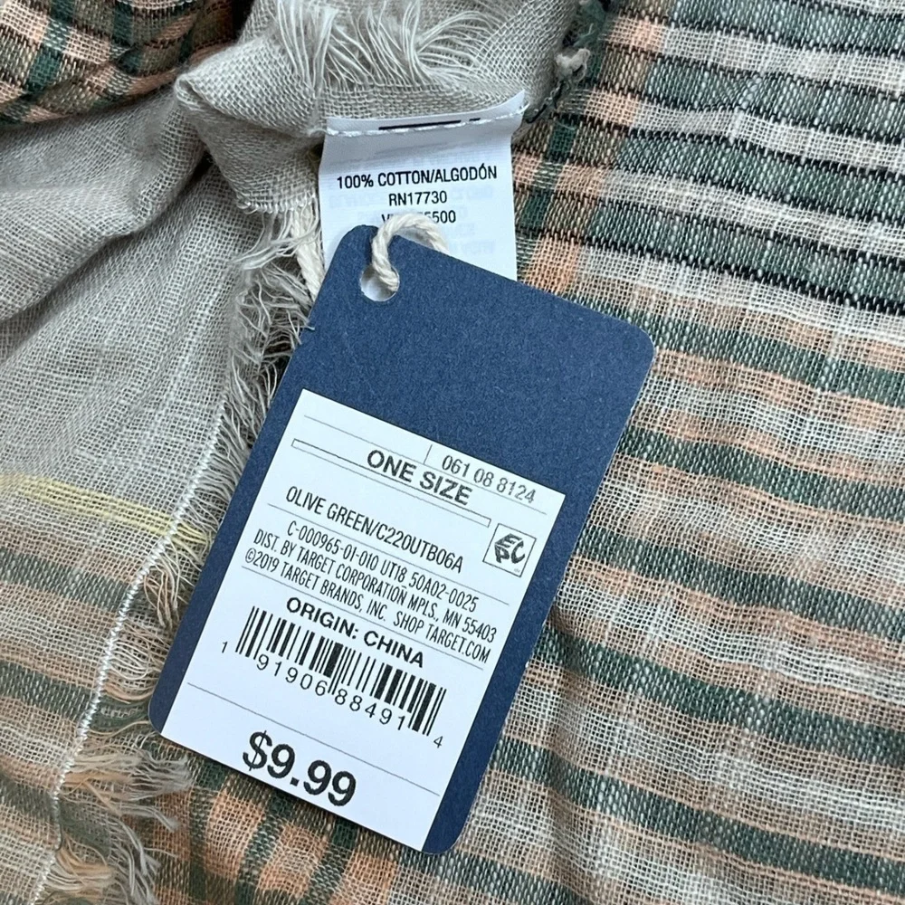 NWT Talbots & Universal Thread Floral Checkered Set of 2 Head Wraps Scarves